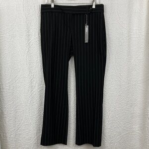 Loft Marisa Trousers Black Pinstripe Pants sz 8P NWT